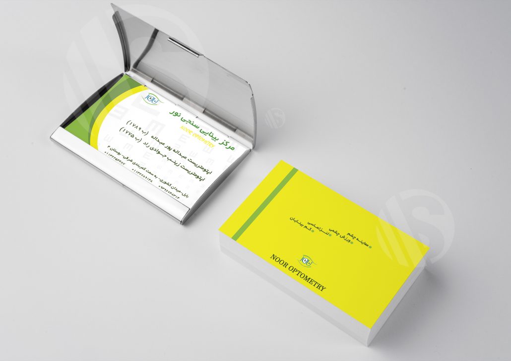 طراحی گرافیک، طراحی کارت ویزیت دو رو کلینیک بینایی سنجی نور